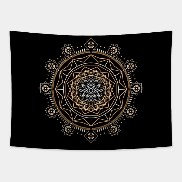 Sacred geometry flower Tapestry by Vilmos Varga