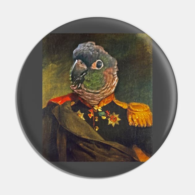 Parrot Miliary Portrait Pin by UselessRob