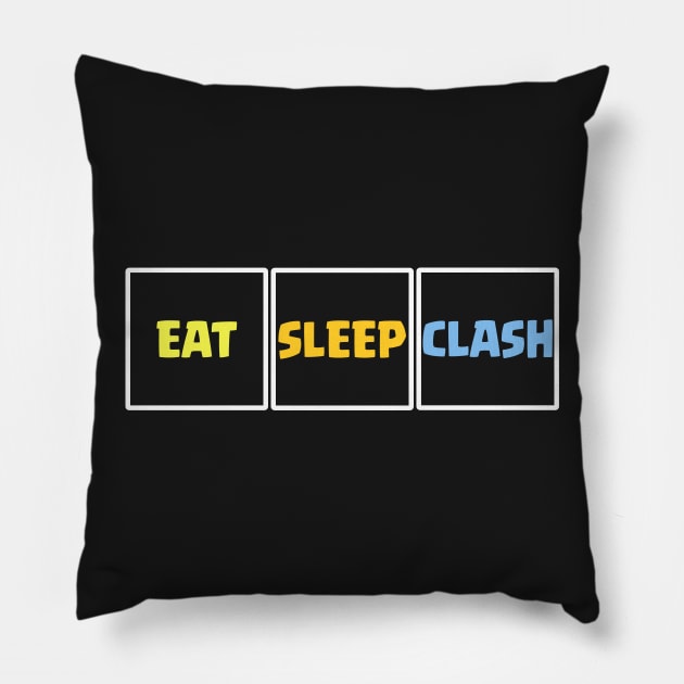 Eat Sleep Clash Of Clans Funny Gift Pillow by justcoolmerch