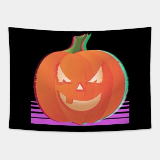 Halloween Vaporwave Jack o lantern Tapestry