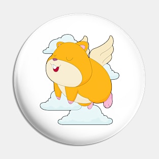 Hamster Angel wings Clouds Pin