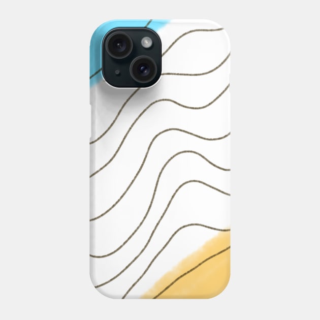 Blue green watercolor lines art design Phone Case by Artistic_st