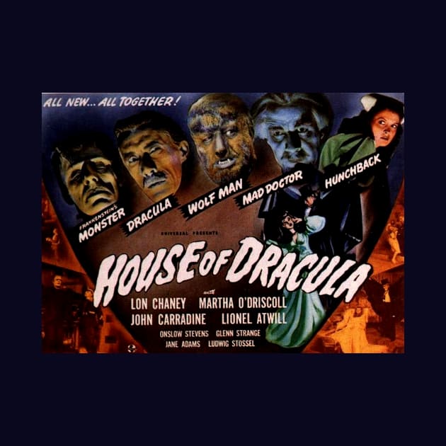 Classic Horror Movie Lobby Card - House of Dracula by Starbase79