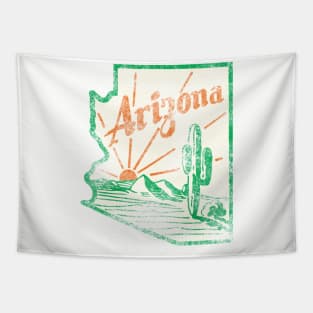 Arizona Cactus Vintage Travel Decal Tapestry