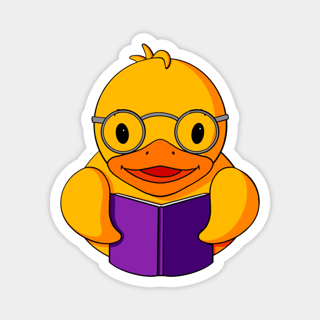 Reading Rubber Duck Magnet by Alisha Ober Designs