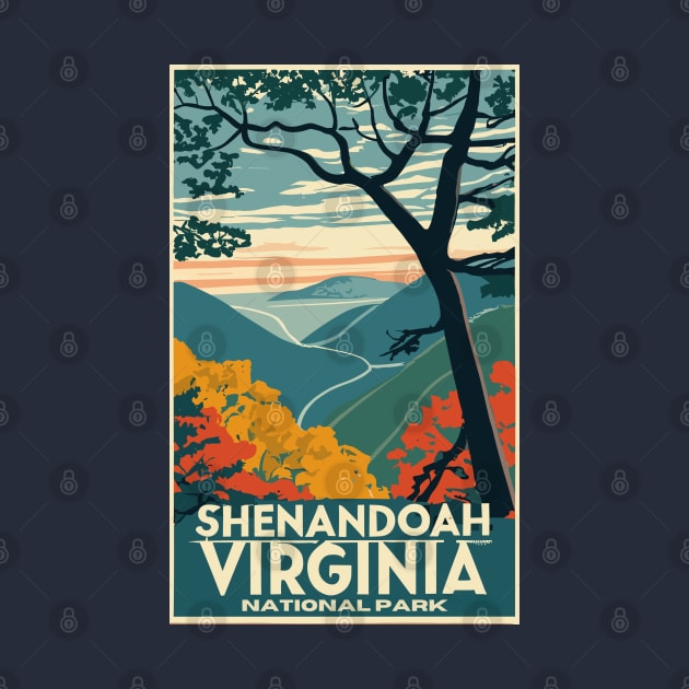 A Vintage Travel Art of the Shenandoah National Park - Virginia - US by goodoldvintage