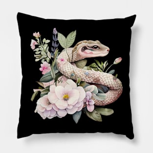 Snake with flowers Pillow