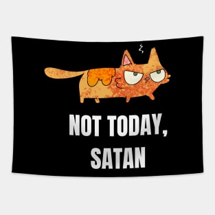 Angry Cat - Not Today, Satan Tapestry