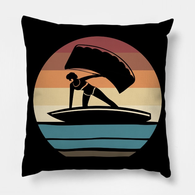 Kitesurfing Girl Pillow by MasliankaStepan