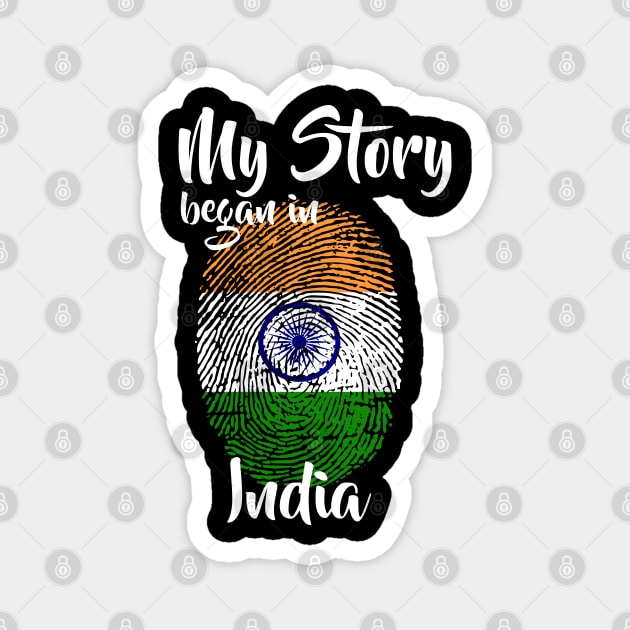 India Flag Fingerprint My Story DNA Indian Magnet by Your Culture & Merch