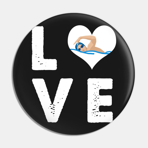 Love swimming Pin by captainmood