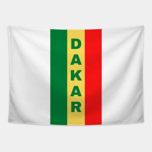 Dakar City in Senegalese Flag Colors Vertical Tapestry