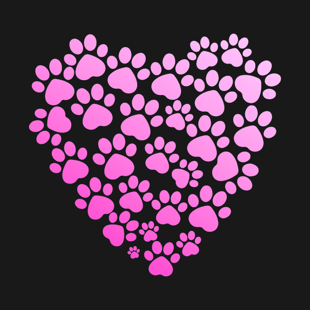 Valentine's pattern - heart from paws by Hujer