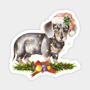 Christmas Dachshund Magnet