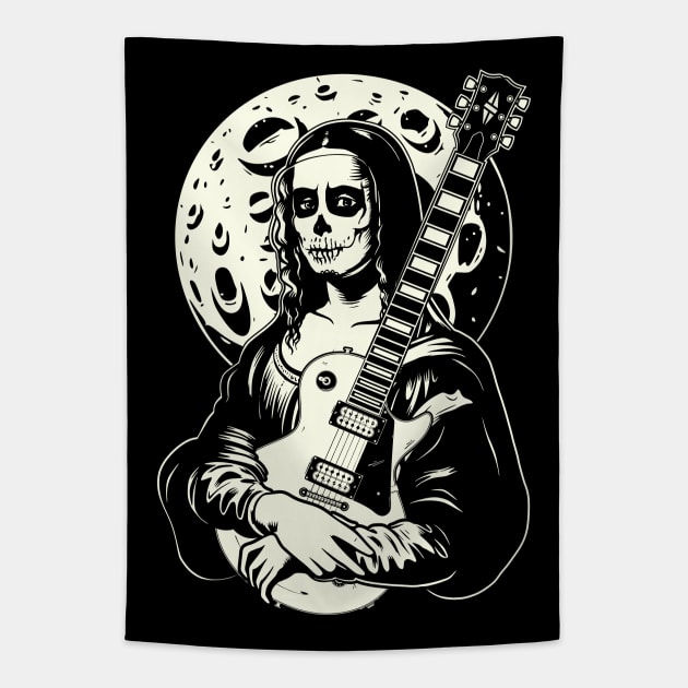 Mona The Guitar Player Tapestry by sarahwolffie