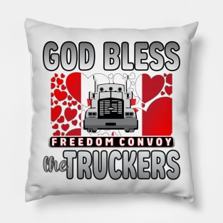 GOD BLESS THE TRUCKERS FREEDOM CONVOY 2022 - THANKS TO THE CANADIAN TRUCKERS SILVER Pillow