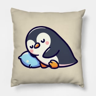 cute penguin sleeping pleasantly Pillow