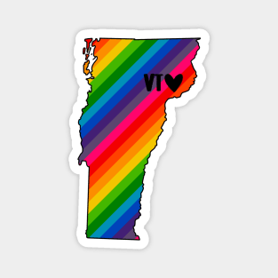 USA States: Vermont (rainbow) Magnet