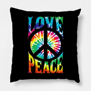 Peace Sign Love 60S 70S Tie Dye Hippie Costume Pillow