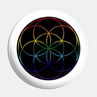 Rainbow seed of life Pin