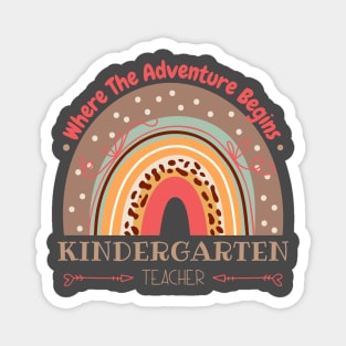 Pastel Leopard Rainbow Kindergarten Where The Adventure Begins Magnet