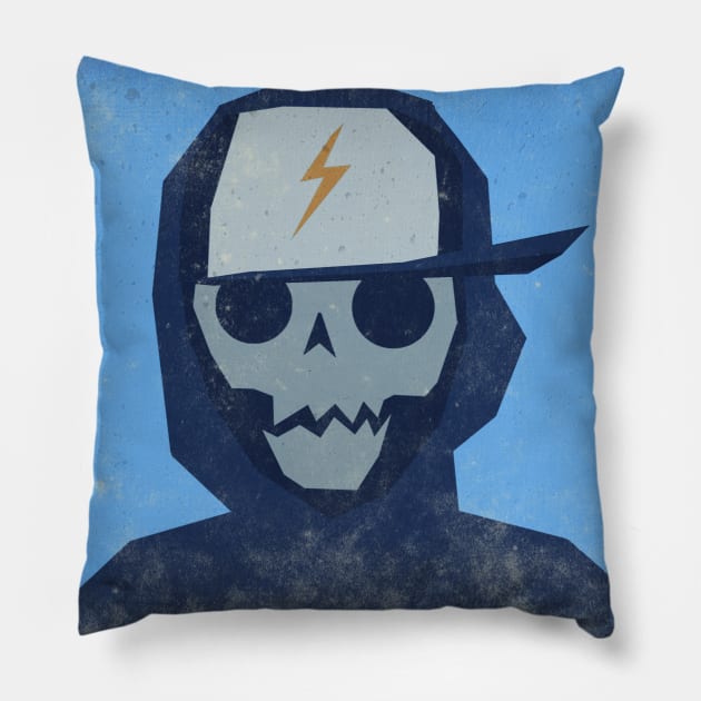 SKULLZILLA Pillow by roozilla