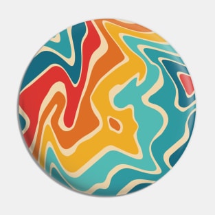 Liquid Retro Rainbow Sunset Repeat Pattern Pin