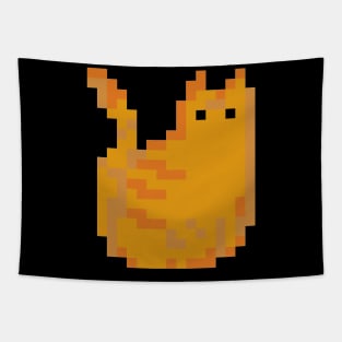 Cat Pixel Art - ginger dark Tapestry