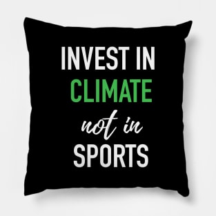 Harvard Yale Game 2019 - Invest In Climate Not in Sports - Typographic Version Pillow
