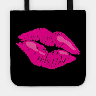 '80's Lipstick Party' Hot Pink Lip 80's Lipstick Tote