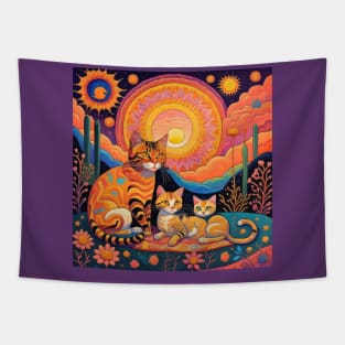 Cute cats familiy Tapestry