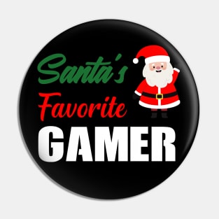 Santa's Favorite GAMER Family Christmas shirt Pin