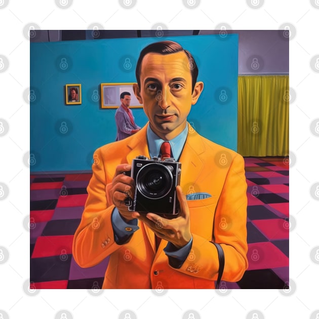 pee wee herman taking picture, art by Maverick Media