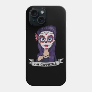 Niche Skull Island Mod Art  Cartoony La Catrina Phone Case