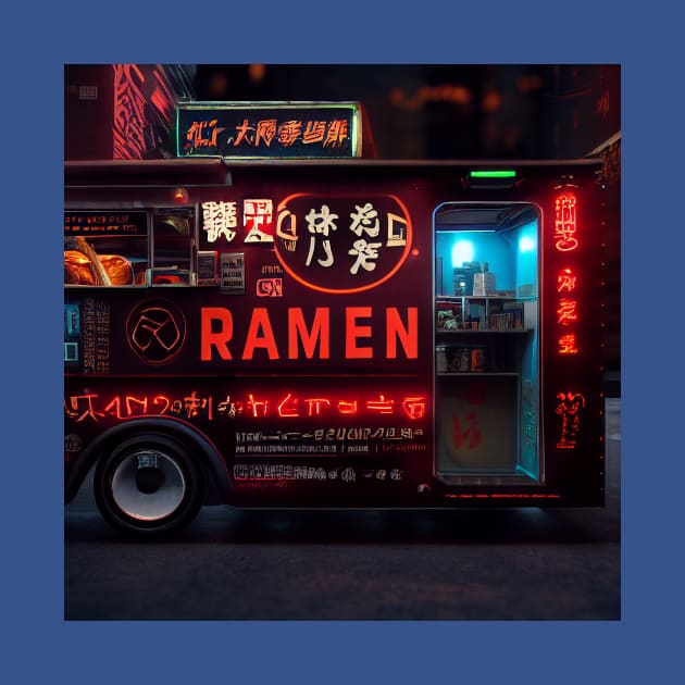 Cyberpunk Tokyo Ramen Food Truck by Grassroots Green