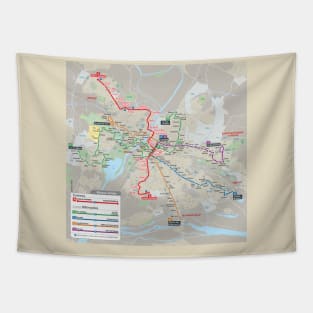 Angers - Night Map - France - HD Tapestry