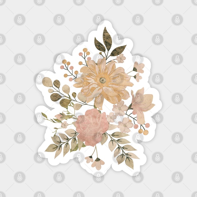 Vintage Flowers Magnet by uncommontee