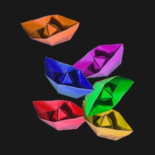 Bunch of colored paper boats T-Shirt