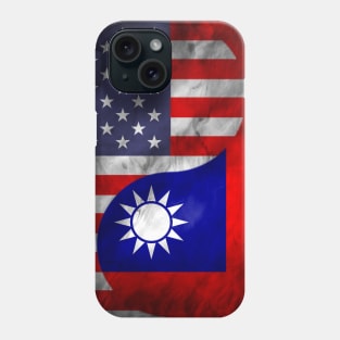 USA and Taiwan Dual Flag Yin Yang Combination Phone Case