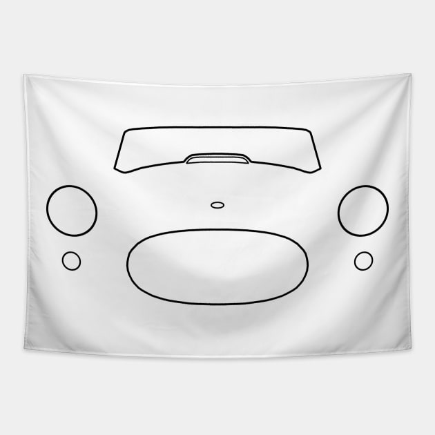 AC Cobra classic car outline graphic (black) Tapestry by soitwouldseem