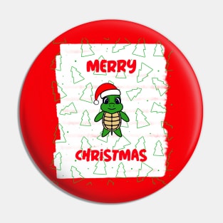 Merry Christmas Funny Turtle Pin