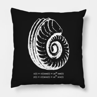 Spiral Shell with Math (white) Pillow