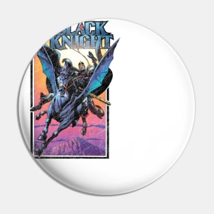 Black Knight Distressed Retro Design Pin