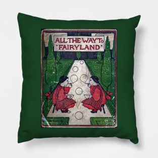 All the way to fairyland - Vintage childrens book art. Pillow