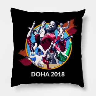 Doha 2018 Graphic (Dark) Pillow