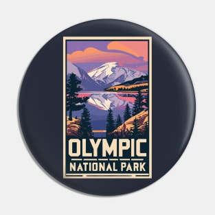 A Vintage Travel Art of the Olympic National Park - Washington - US Pin