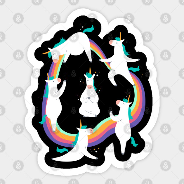 Unicorn Yoga Unicorn Yoga Sticker Teepublic