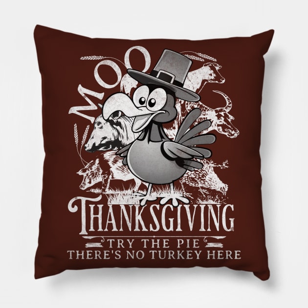 Turkey Moo Funny Thanksgiving Costume a Family Turkey Joke Pillow by alcoshirts