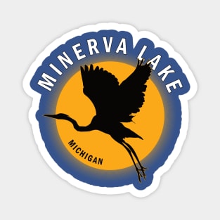 Minerva Lake in Michigan Heron Sunrise Magnet
