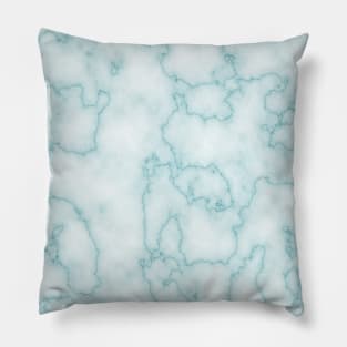 Blue Teal Marble Pillow